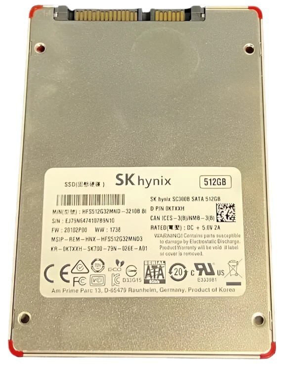 Dell SK Hynix 512 GB SSD SC300B 2.5 7mm HFS512G32MND KTXXh Sk700