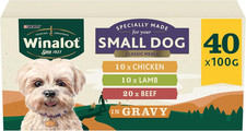 WINALOT Meaty Chunks Small Dog Mixed in Gravy Wet Dog Food Pouches 40X100G 3.56 per kilo