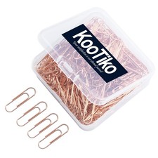 300 Pcs Rose Gold Cute Paper Clips Small Jumbo Paperclips Stainless Steel, ...