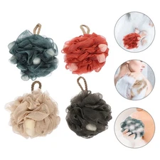 4 Pcs Bath Shower Loofah Sponge Soft Body Scrubber for Bathroom Bathing