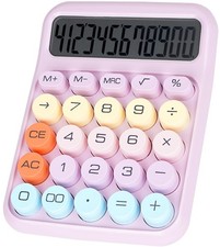 DANRONG Mechanical Switch Calculator with Big Buttons, Calculators Purple 