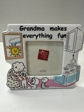 RUSS Ceramic Grandma Picture Frame For 3  x3  Photo GRANDMA MAKES EVERYTHING FUN