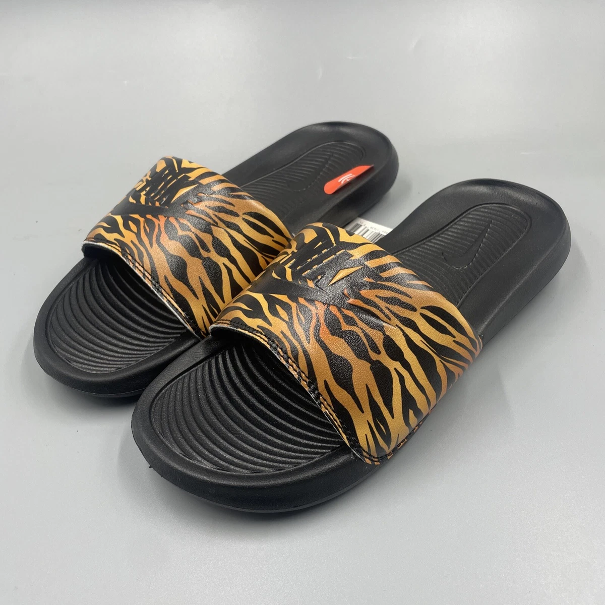 Nike Black Slip-On Sandals with Orange Insole Dots Offline Slip On  main image 2