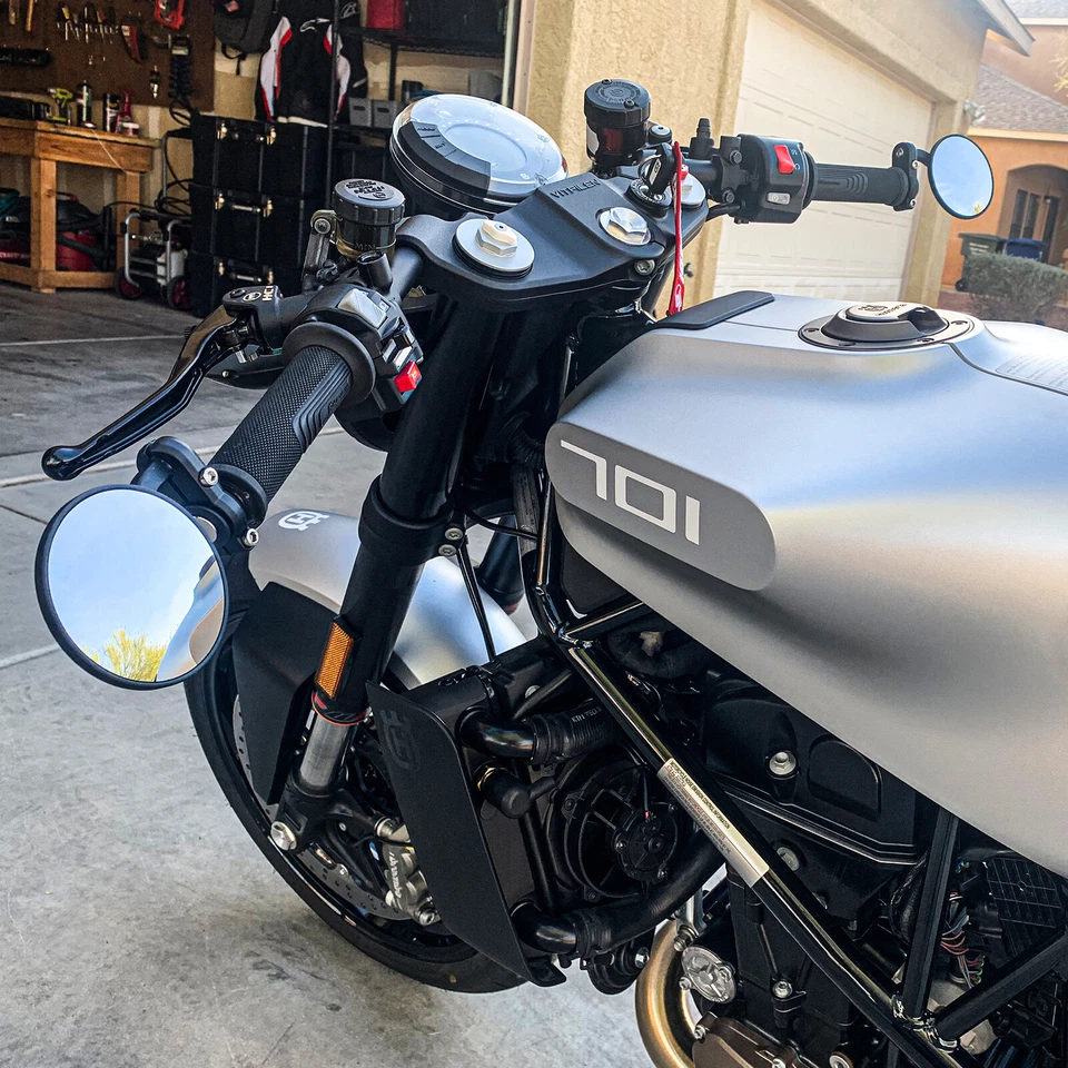 Motorcycle 7/8" Bar End RearView Side Mirrors For Harley Davidson XR750 XR1200 X Foto 3 de 4