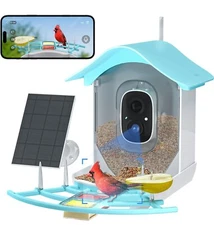 Smart Bird Feeder Camera with AI Identify Bird Species Solar Panel