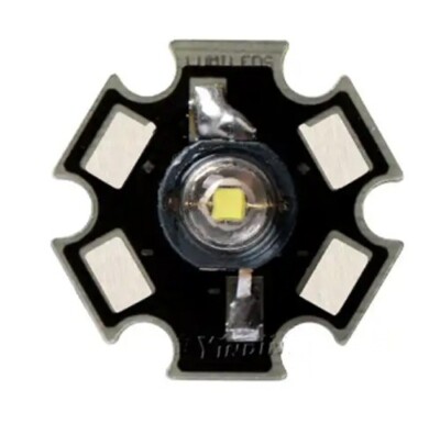 6 Pcs 3W Power LED with PCB, White 6500K, 300 Lumens at 700mA, 60 Degree