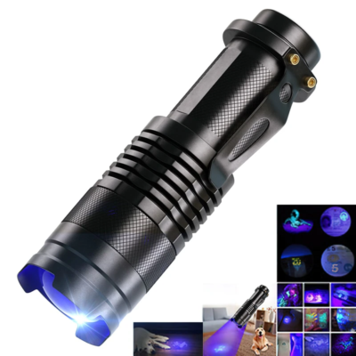 Mini Lampe Torche UV 9 LED 395nm – Lumière Violette, Petite Et Pratique, Neuve