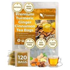 Turmeric Ginger Cinnamon Tea 120 Bags Natural&No Additives & Free Best 0.06 per strip