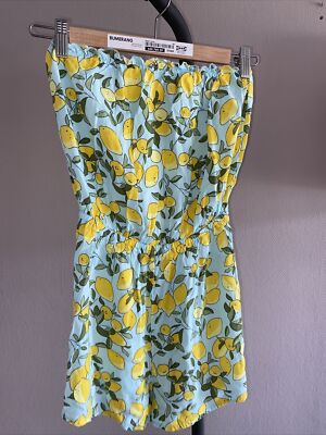  H&M Vintage Bandeau Short Overall Jumpsuit Damen XS 34 hm Beach Strand  