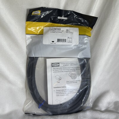 Hubbell HI610EE 10ft HI-IMPACT Patch Cord CAT-6 HI RJ45 TO HI-RJ45 Black