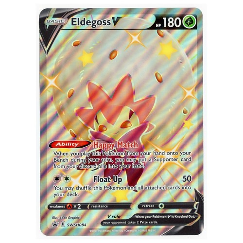 eldegoss v pokemon card value 2020 cgc 9 5/73 champions path Grass Ability Happy Match When you play this Pokmon from your hand onto your Bench during your turn Eldegoss V - SWSH084 -