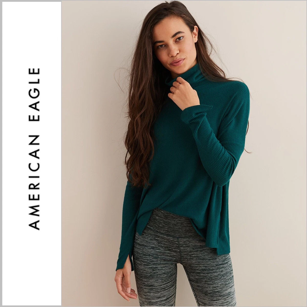 Aerie real shop soft ribbed turtleneck