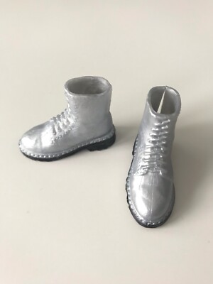 Creatable World Doll Shoes Silver Ankle Boots Booties Shoes