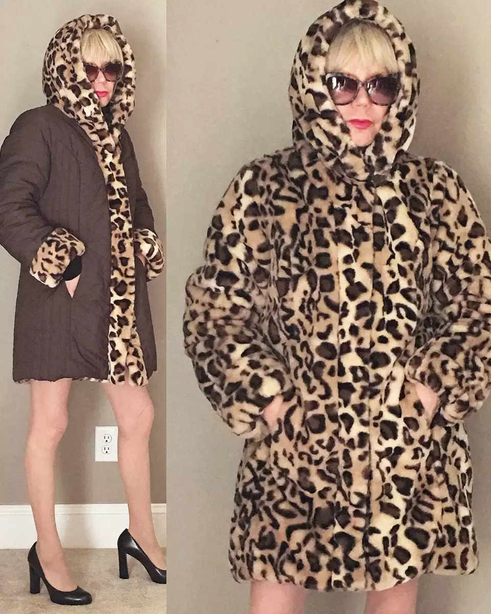 Dennis basso reversible leopard coat deals