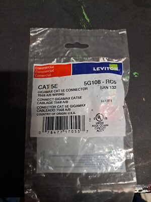 Leviton 5G108-RC5 GigaMax 5E QuickPort Connector, Cat 5E, Crimson