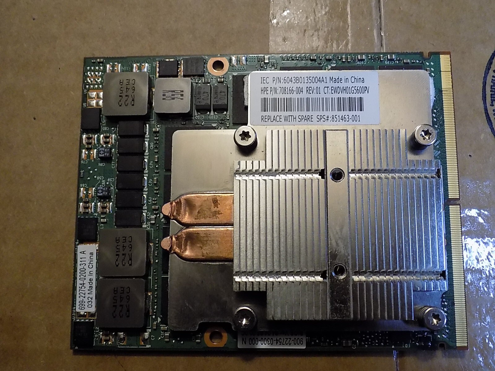HP NVIDIA Tesla M6 8GB GDDR5 MXM Graphics Accelerator W Heatsink 808409 hp-nvidia-tesla-m6-8gb-gddr5-mxm-graphics-accelerator-w-heatsink-808409