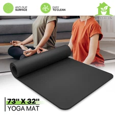 Exercise Yoga Mats 73"x32" Gym Pilates Non Slip Meditation Fitness w/Carry Strap