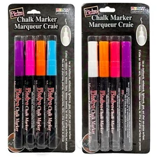 (8-PACK) Marvy Uchida Bistro Fine Point Dustless Color Chalk Markers Fluorescent