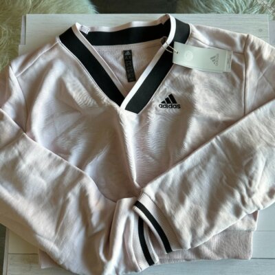 adidas cropped v neck sweatshirt