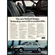 1984 Ford Tempo Sedan Vintage Print Ad Time Lapse Driving Photo Wall Art