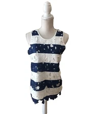 Studio West Apparel Sz Small Navy And  White Summer Fun!
