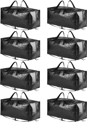 SpaceAid Heavy Duty Moving Bags, Extra Large Storage Totes 8 Pack, Black 