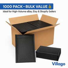 1000 000 4x8 Black Poly Bubble Mailers Padded Envelopes Self Seal Bags