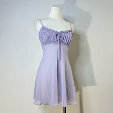 Y2K Fairycore Soft Girl Milkmaid Babydoll Dress Nightie 32-36 Inch Bust Lavender