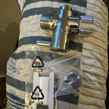 Brass T-Adapter with Shut off Valve,T Adapter for Bidet,3-Way T Adapter for Hand