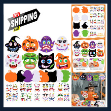 Halloween Craft Kit for Kids Foam Pumpkin Cat Ghost Witches Vampires Zombies