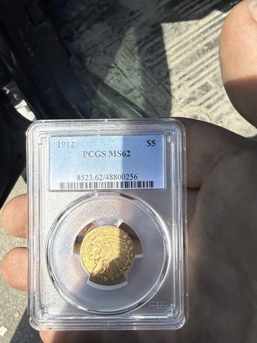 1912 $5 Indian Head Gold Half Eagle PCGS MS62 Uncirculated Coin