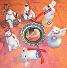 Lot Of Vintage Cocacola Bear Christmas Ornaments Or Collectibles + Free...