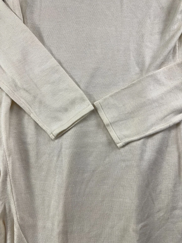 Vestido Suéter Para Mujer Calvin Klein Mediano Marfil Manga Larga Volantes Pullover Midi Foto 4 de 4