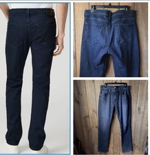 Paige Federal Jeans Mens 34x33 Blue Slim Straight Stretch Denim Dark Wash Modern