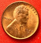 1948-S Lincoln Wheat Cent Penny GEM RED BU From an Original Bank Roll