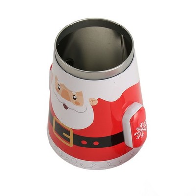 Christmas Candy Tin Bright Colors Fadeless Metal Roly Poly Design Christmas SET