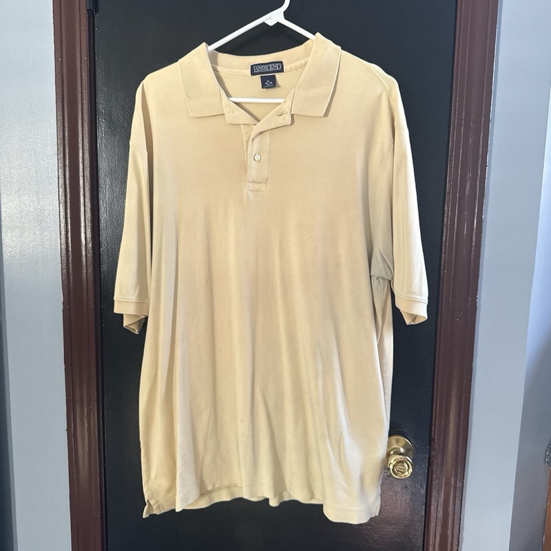 Lands’ End Direct Merchants Yellow Polo Tall XL 46-48 Plus Size Men’s