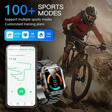 Military Grade Smart Watch Men GPS Tactical LED Flashlight Stainless Steel Band* 12