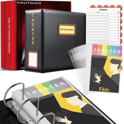 HAUTOCO Show-Bill Binder with Sleeves Theater Program Holder Black