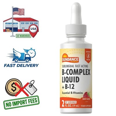 Vitamin B Complex Drops | 2 fl oz, Berry Flavor | Sublingual Fast Acting Liquid