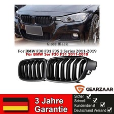 Grill K�hlergrill Nieren Schwarz Glanz f�r BMW 3er F30 F31 Gl�nzend Schwarz