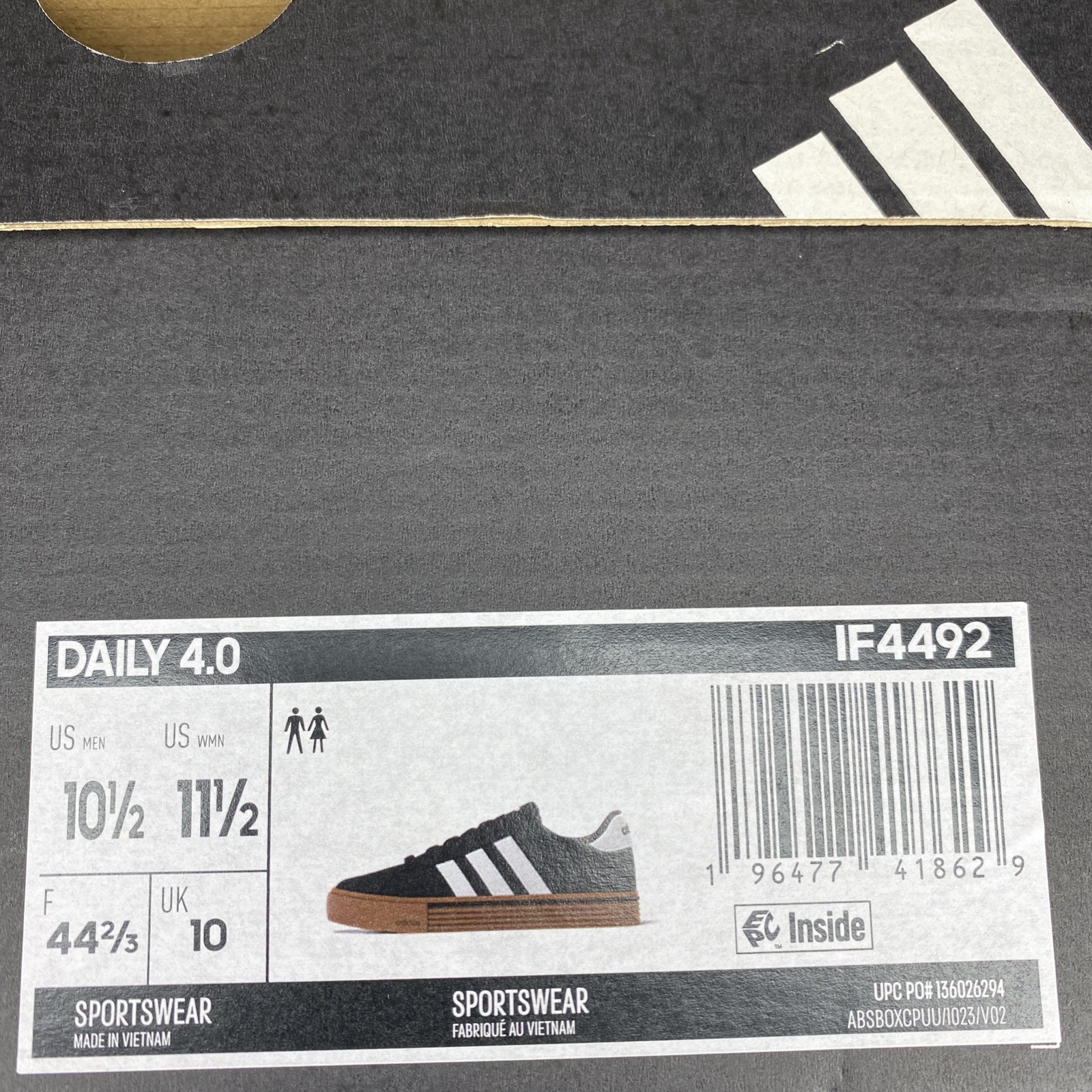 adidas daily 4.0 shoes Men’s Size 10.5 IF4492 Black Gum Bottom New In Box Casual thumbnail 8