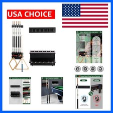 Wall Mount Pool Stick Holder - Billiards Pool Cue Rack Hardwood Pool Cue Set ...