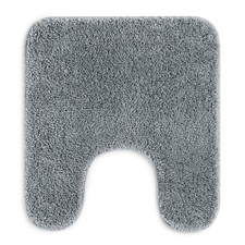 Grey Polyester Contour Bath Mat Non Slip 20x22 Inch