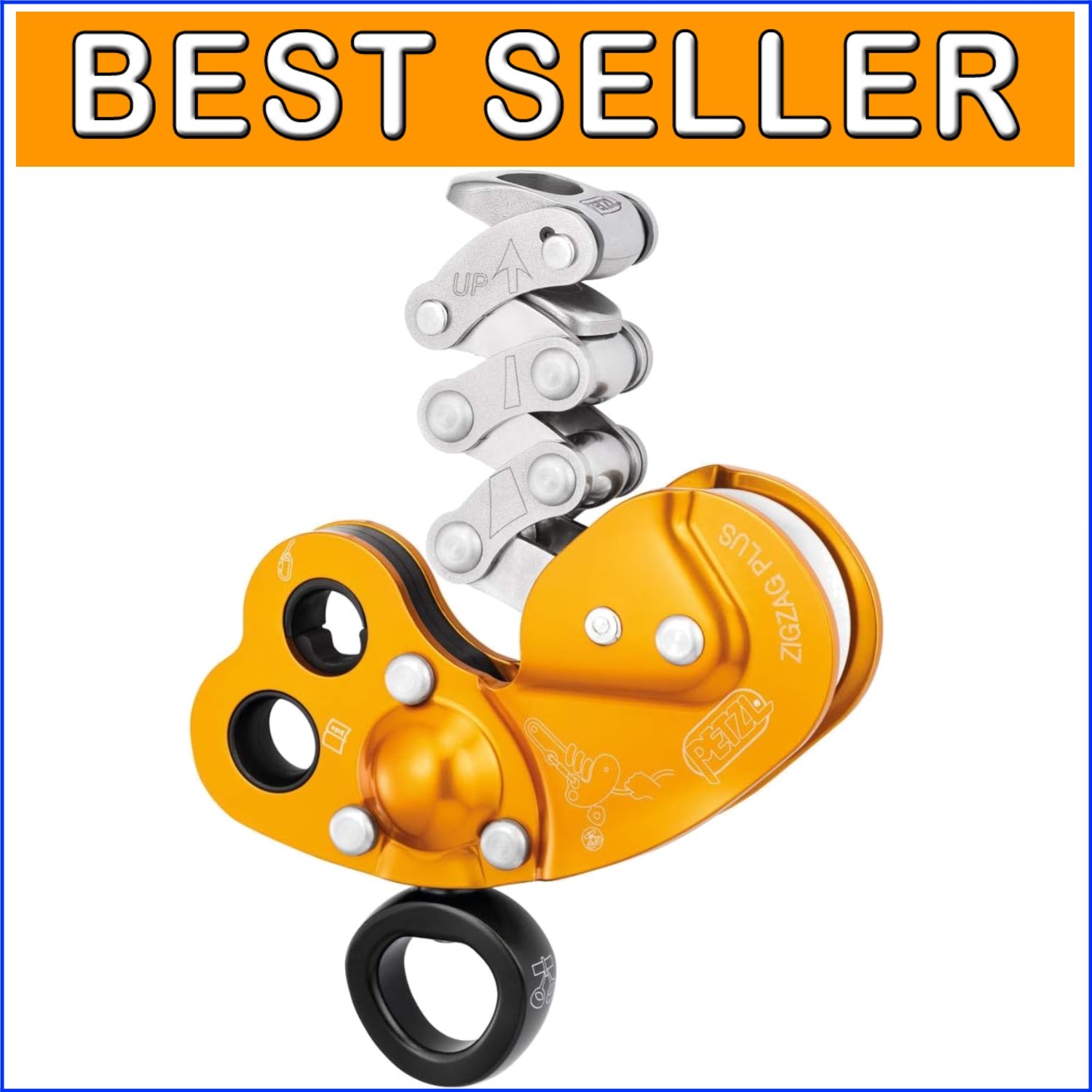 Descensor ligero Petzl Zigzag Plus con accesorio giratorio de alta eficiencia