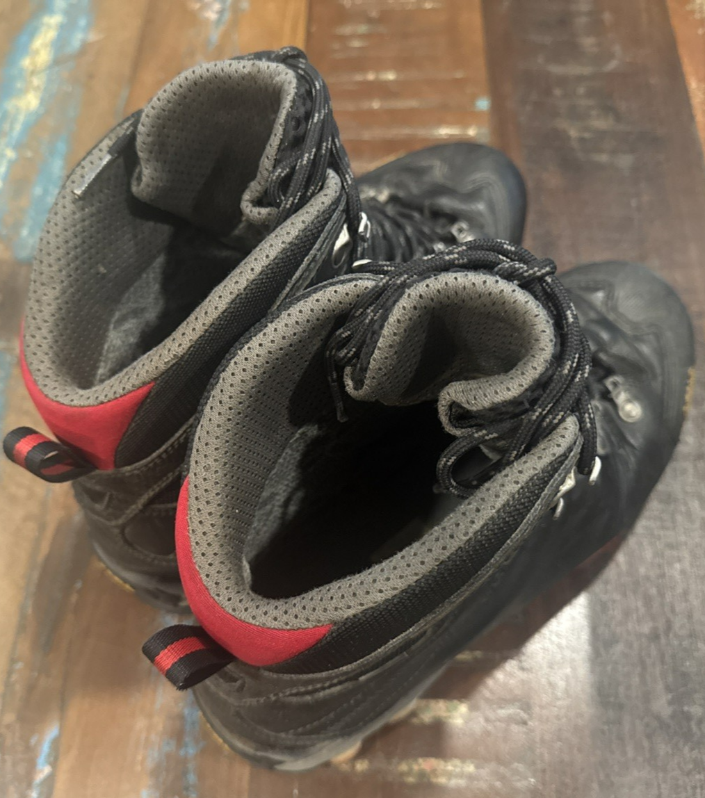 SAOLA Stivali da trekking ASOLO GORE TEX trail uomo US 8 5 pelle nera suola Vibram outdoor