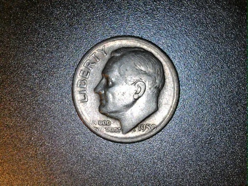 1950 S Roosevelt Dime 90% Silver Coin Very good condition, actual coin