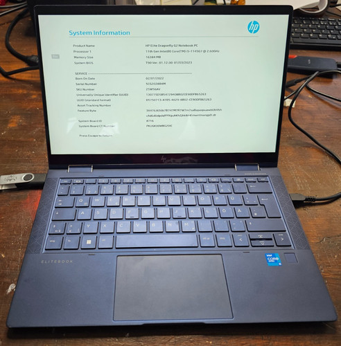 HP Elite Dragonfly G2 i5-1145G7 | 16GB RAM | BIOS Passwort | Ohne SSD & Akku
