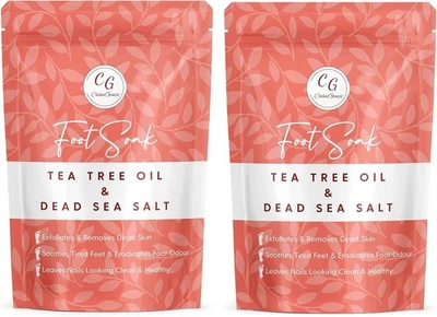 2X Calmgenix Foot Soak with Tea Tree Oil & Dead Sea Salt Helps Treat Nail Fungus