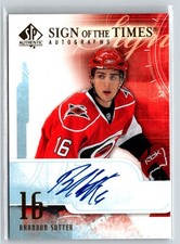 2008-09 SP Authentic #ST-BS Brandon Sutter Sign of the Times F20